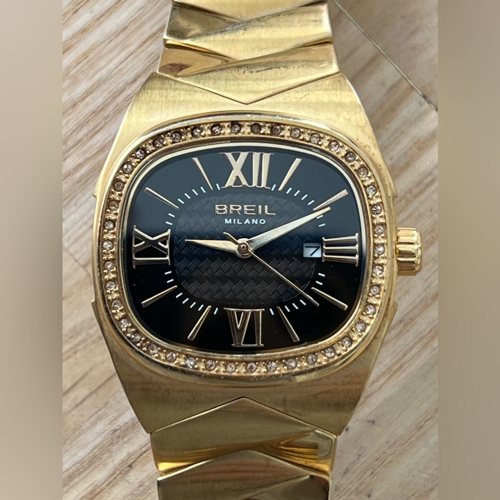 Breil Milano Luxury Designer Ladies Watch Swarovski Crystals Black Dial Stunning